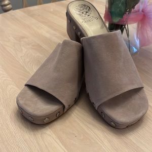 Vince Camino studded mules. In a soft suede mushroom color. Worn once